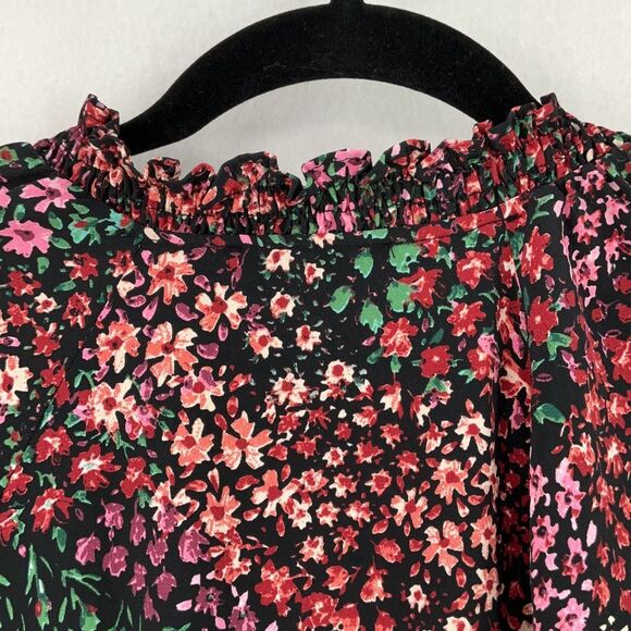 Zara Multicolor Boho Floral Allover Print Balloon Long Sleeve Maxi Dress Size Sm - Picture 4 of 13